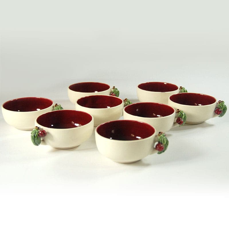 Komplet miseczek deserowych, ceramika kremowa, Keramos Sevres, Francja, lata 60. - 42071