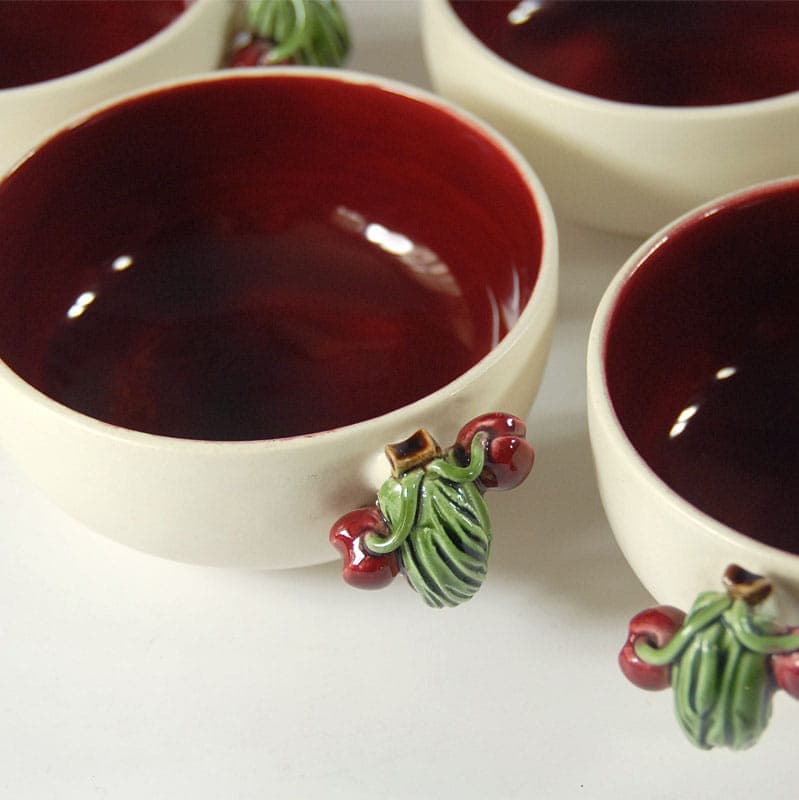 Komplet miseczek deserowych, ceramika kremowa, Keramos Sevres, Francja, lata 60. - 42074