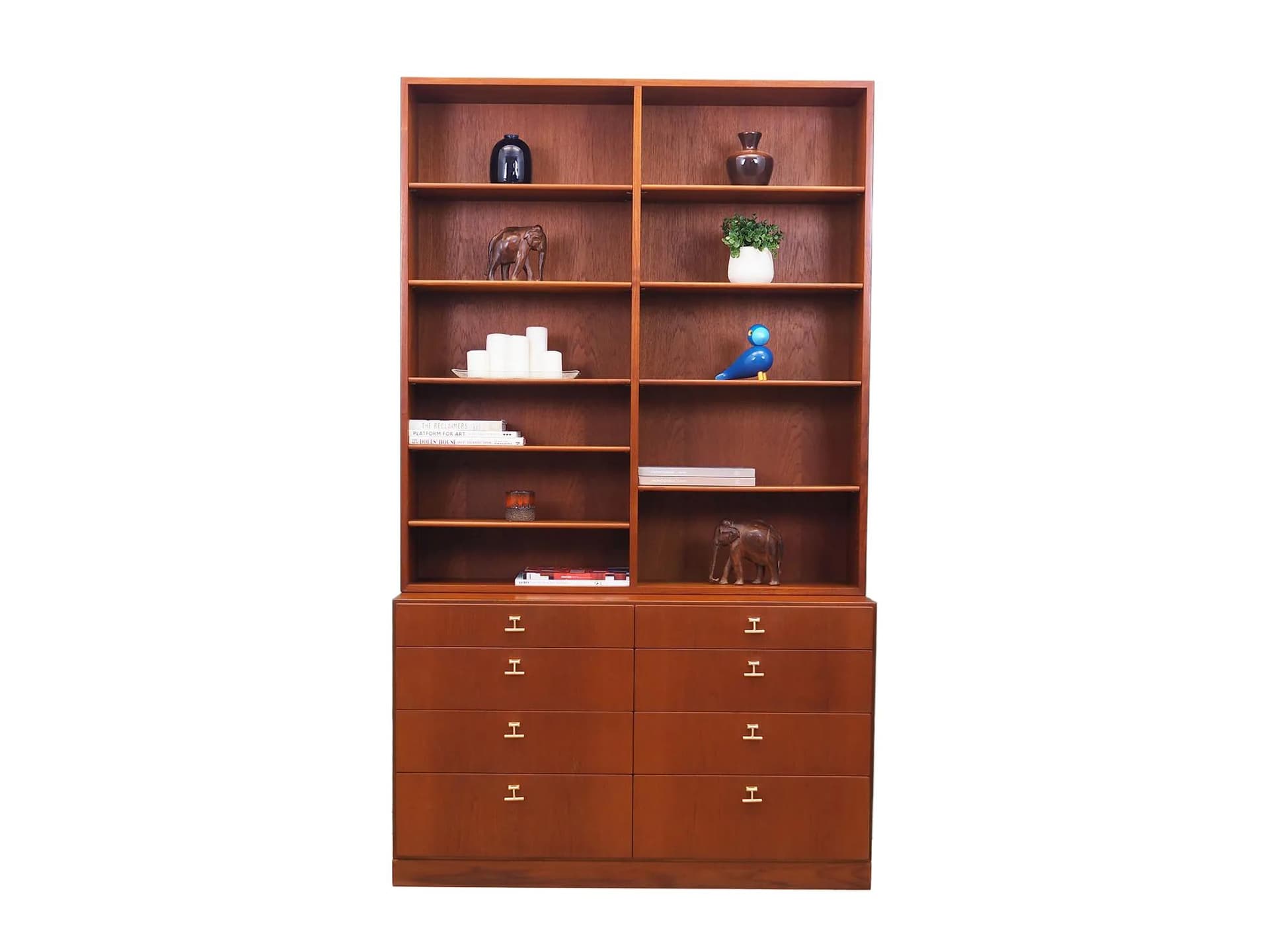 Bookcase, brown teak, by B. Mogensen, Denmark, 1960s