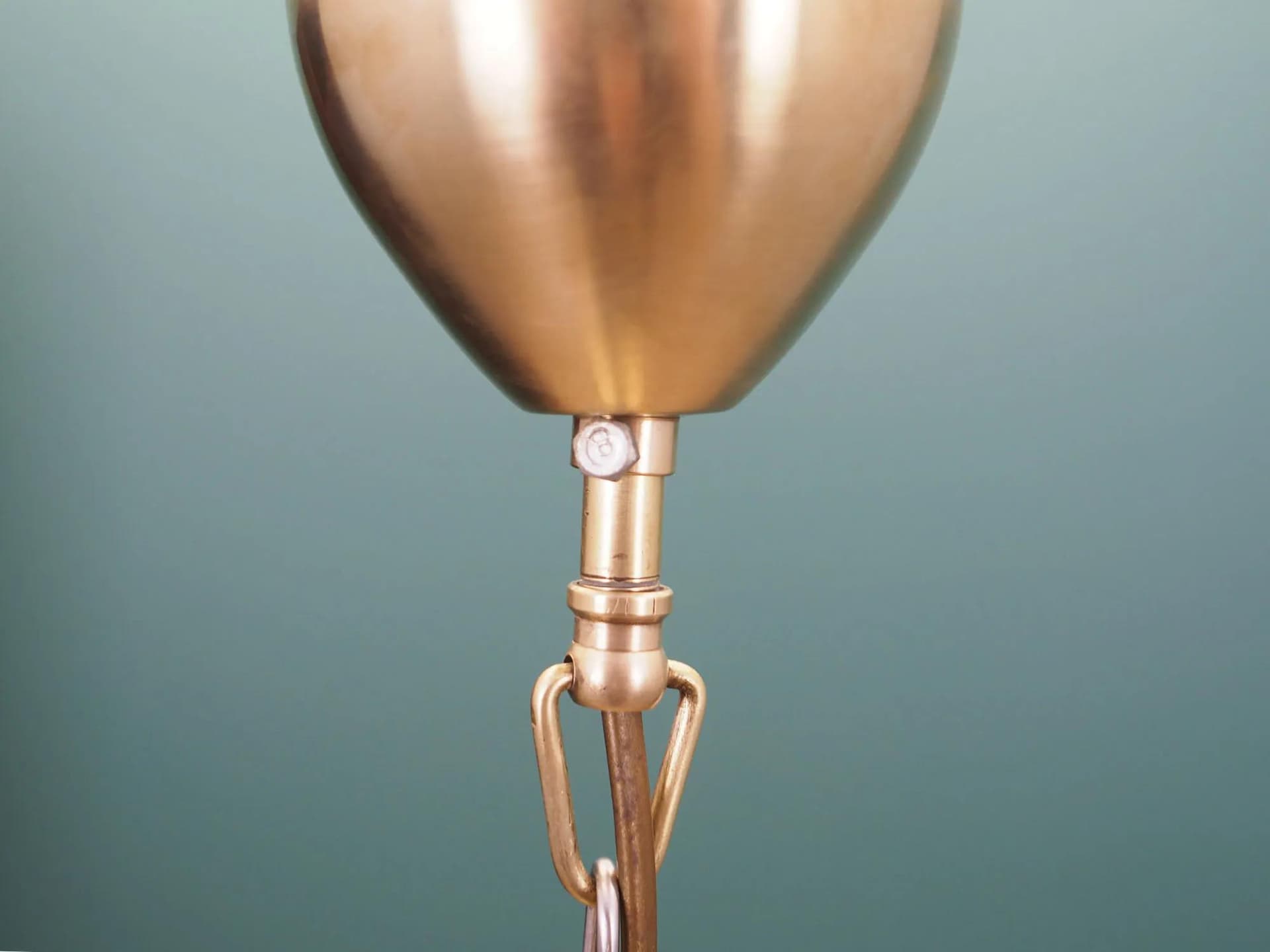 Lampa wisząca, złoty metal i szkło, Dania, lata 60. - 42277