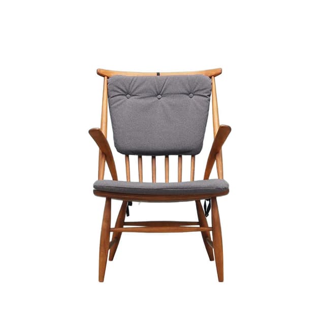 Krzesło IW2, szary, buk, proj. I. Wikkelsø, Dania, lata 60. - WYMIARY