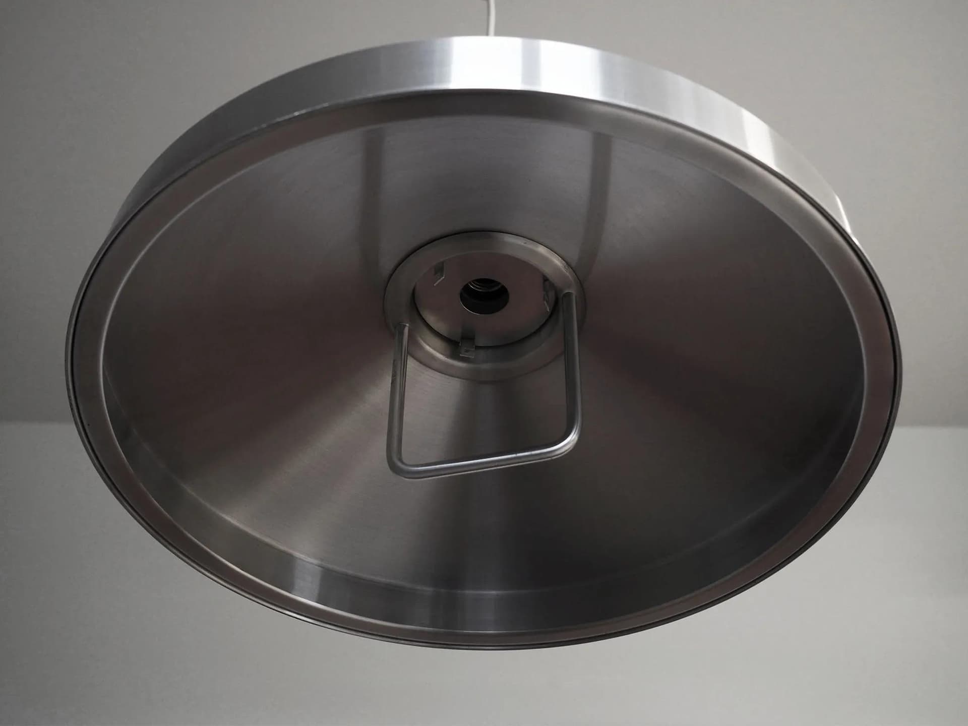 Lampa wisząca, skandynawski design, aluminium srebrny, Dania, lata 70. - 42241