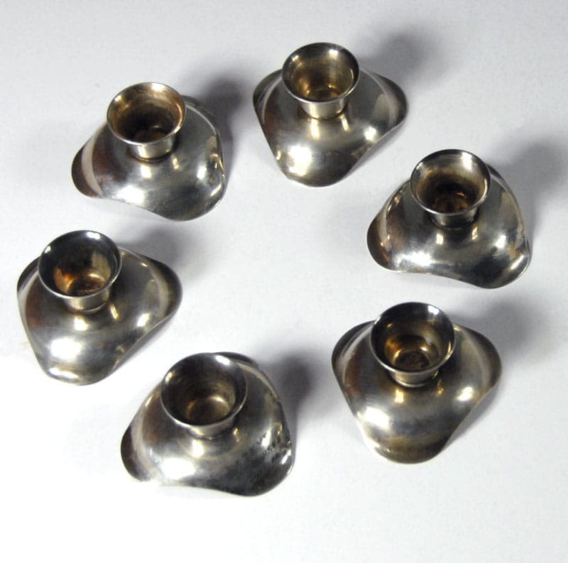 Komplet świeczników stołowych, srebro, Dania, lata 60. - 42027