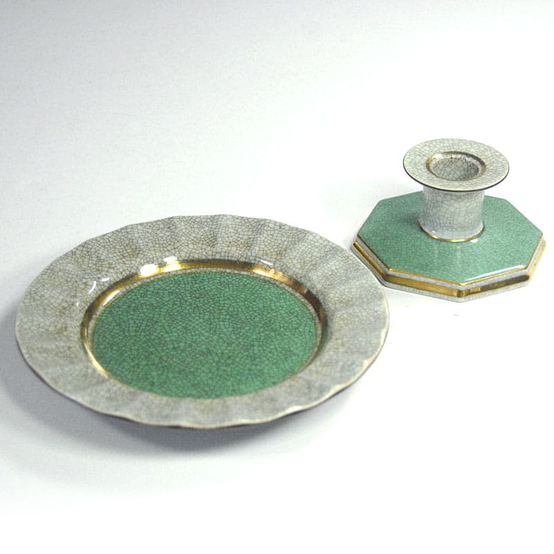 Table set, Royal Copenhagen, green porcelain, Denmark, 1950s. - 42021