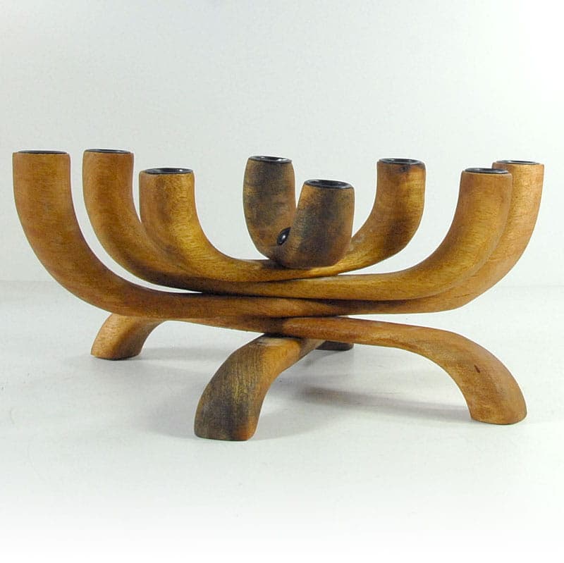 Świecznik stołowy, teak, Dania, lata 60. - 42010