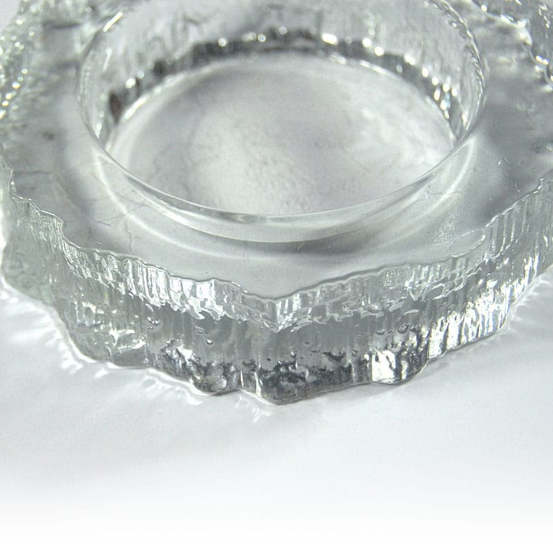 Patera Aslak, szkło transparentne, proj. T. Wirkkala, Iittala, Finlandia, lata 80. - 41990