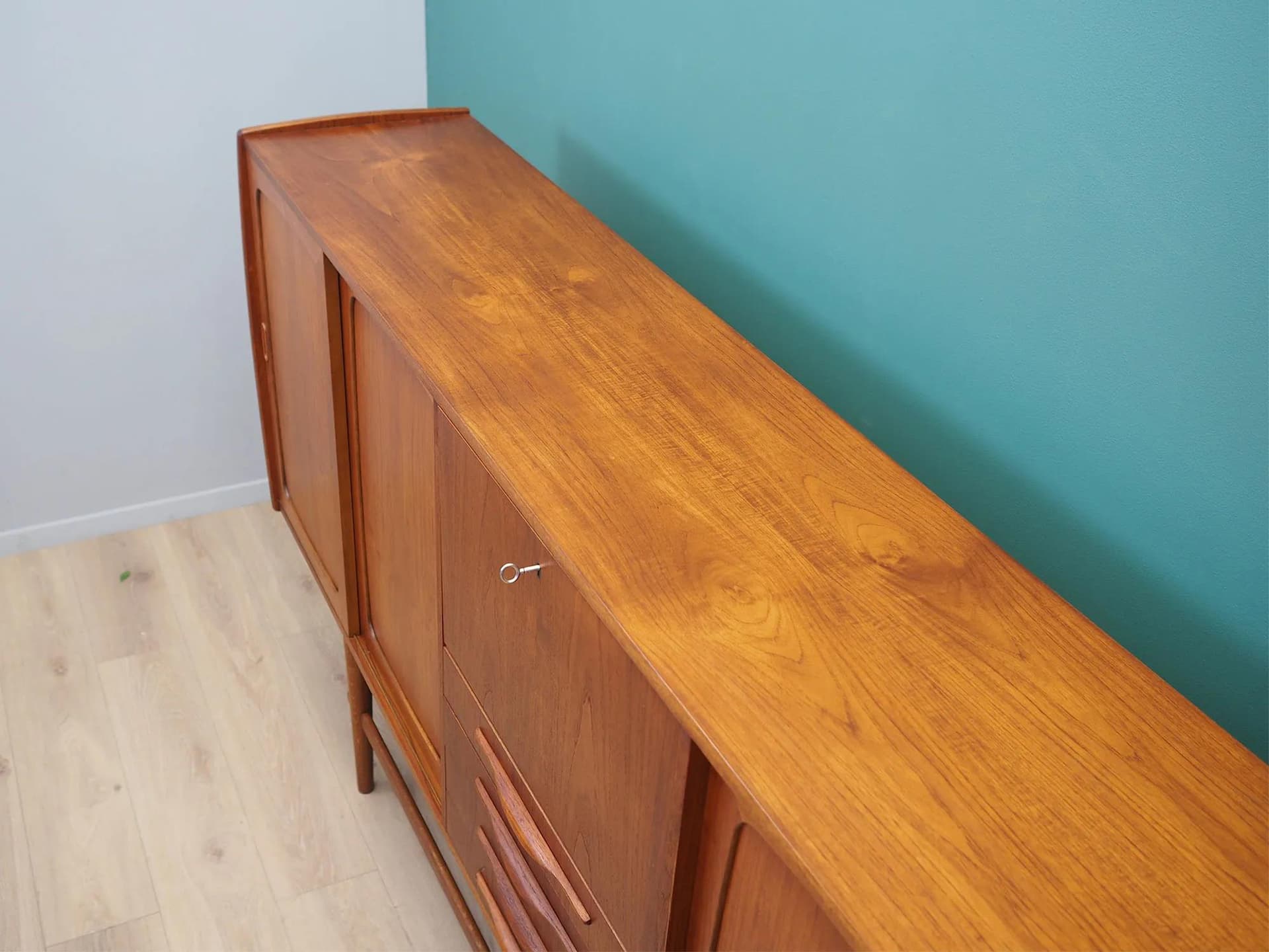 Highboard, teak brązowy, Dania, lata 60. - 42934