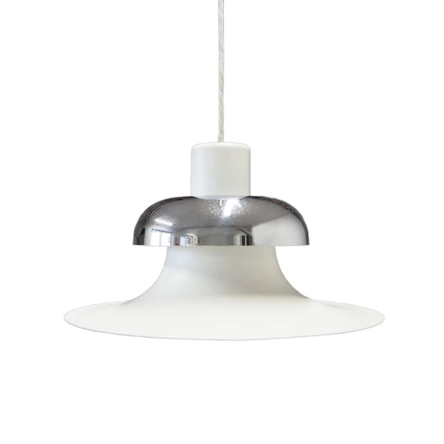 Lampa wisząca Mandalay, metal biały srebrny, proj. A. Hansen, Louis Poulsen, Dania, lata 70. - WYMIARY