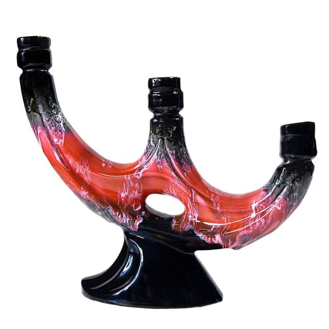 Świecznik fat lava, multikolor, ceramika, Vallauris, Francja, lata 60. - WYMIARY