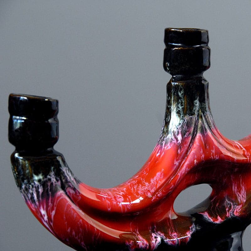 Świecznik fat lava, multikolor, ceramika, Vallauris, Francja, lata 60. - 43128