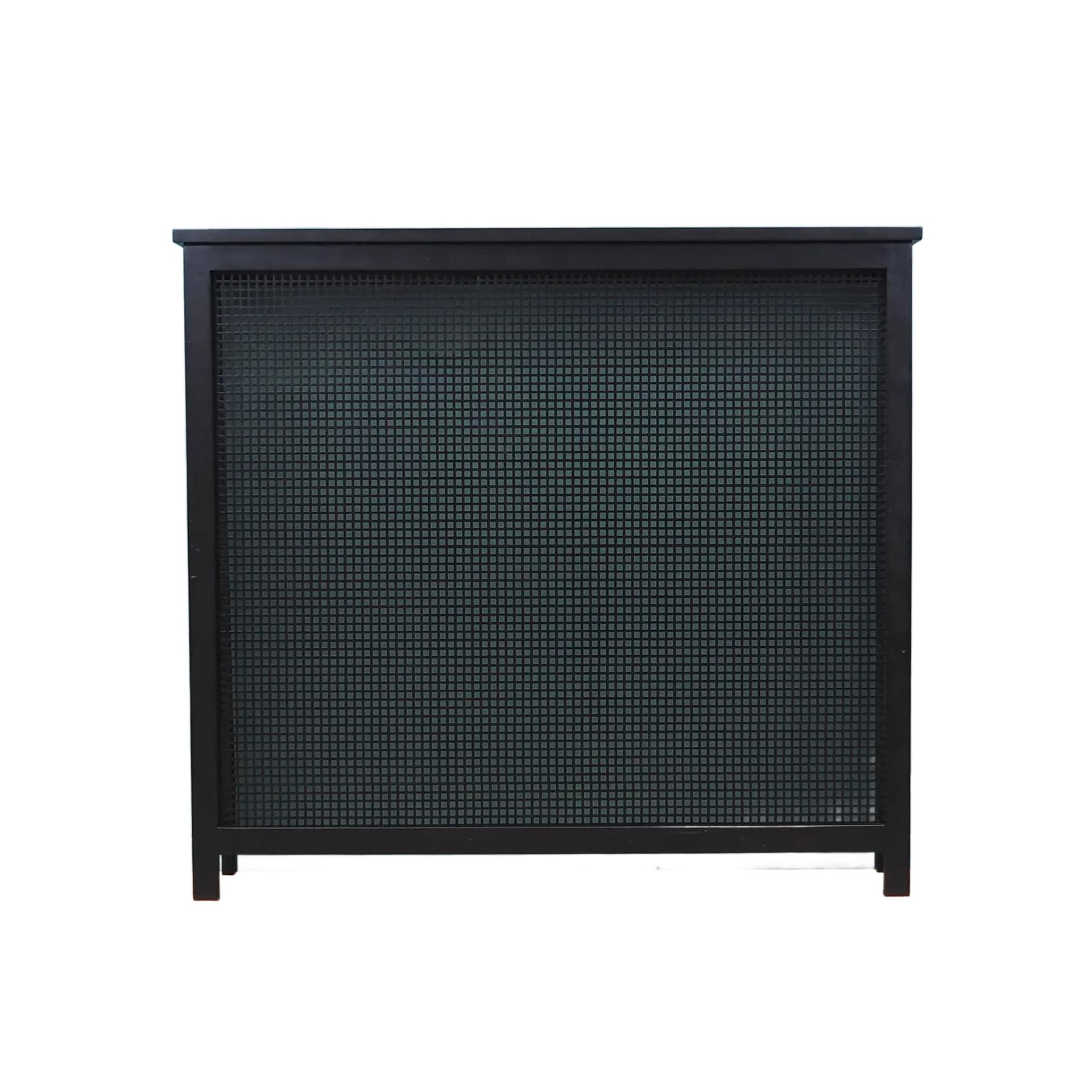 Fireplace screen, black metal, Denmark, 1980s