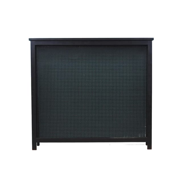 Fireplace screen, black metal, Denmark, 1980s - DIMENSION