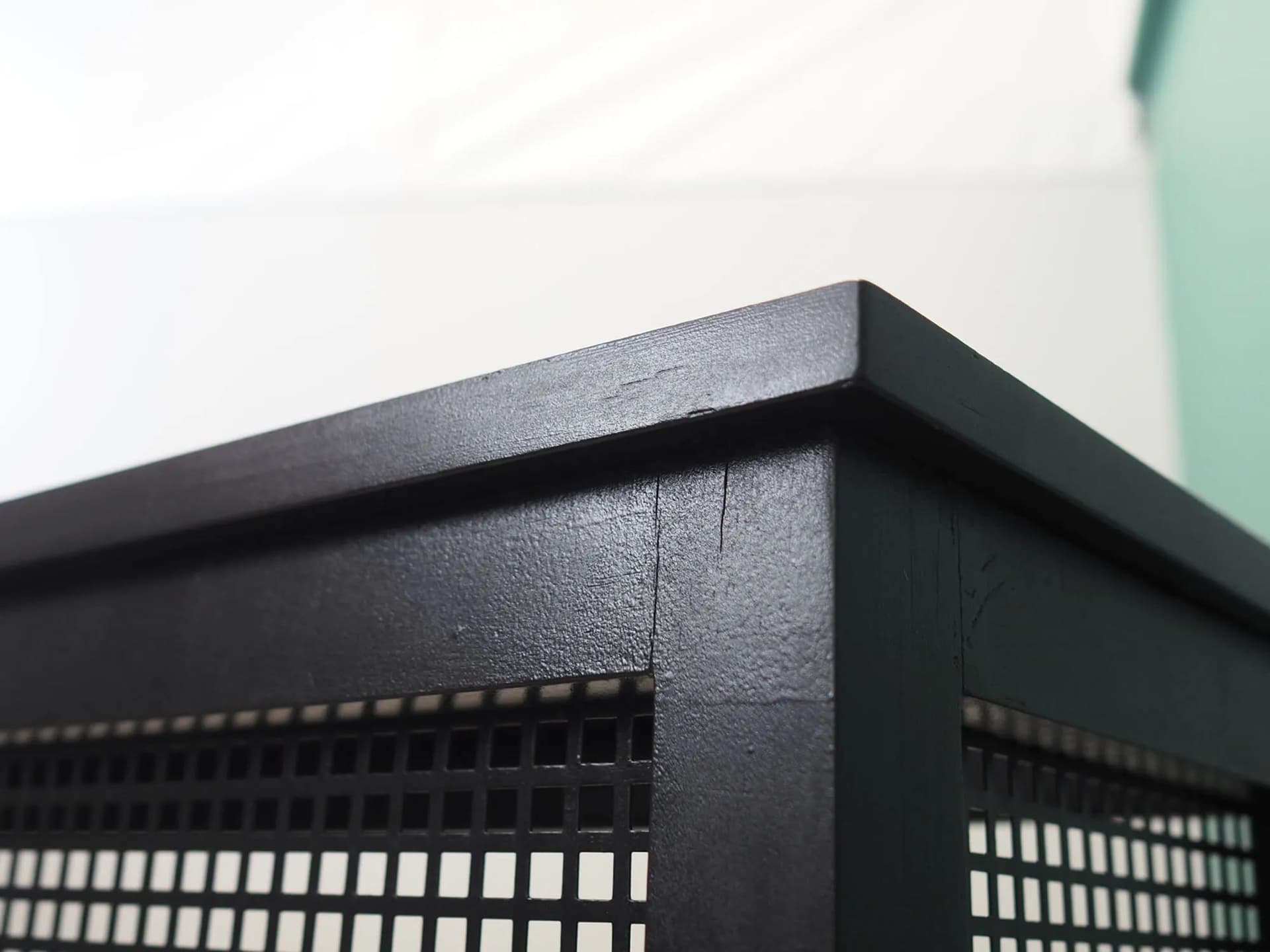 Fireplace screen, black metal, Denmark, 1980s - 42883