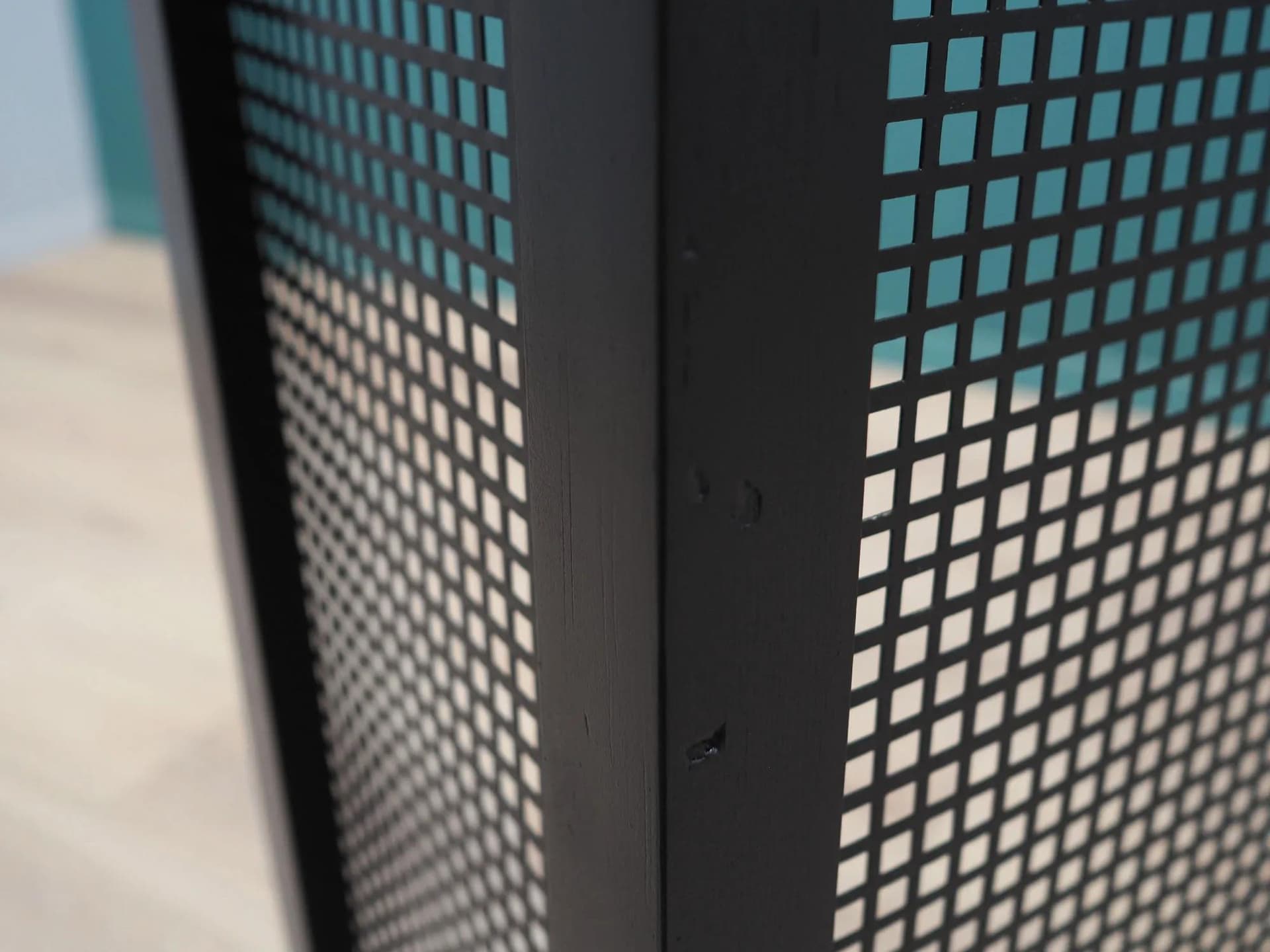 Fireplace screen, black metal, Denmark, 1980s - 42884