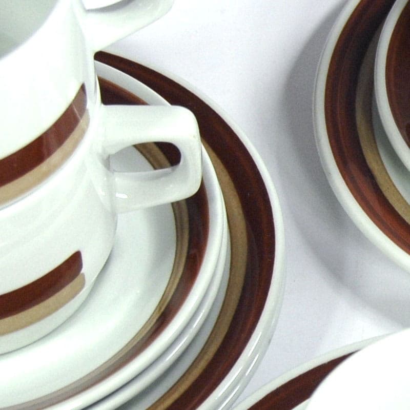 Komplet śniadaniowy, porcelana biała, Figgjo Flint, Norwegia, lata 70. - 43119