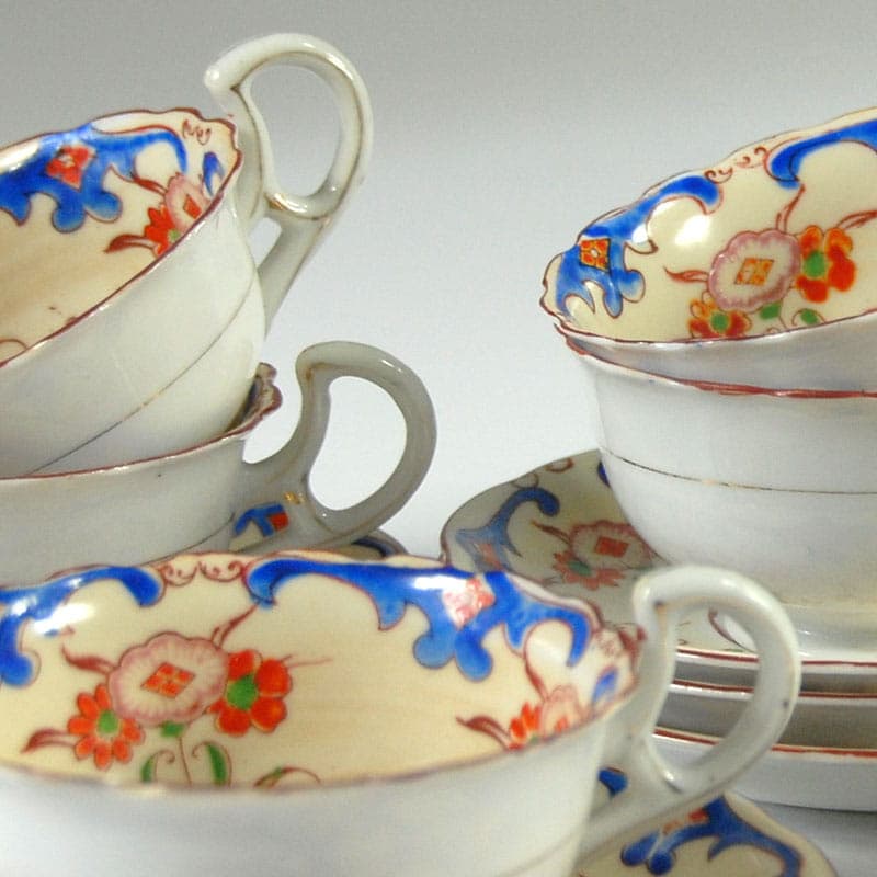 Tea Cup Set, faience ivory white, United Kingdom, 19th c. - 43097