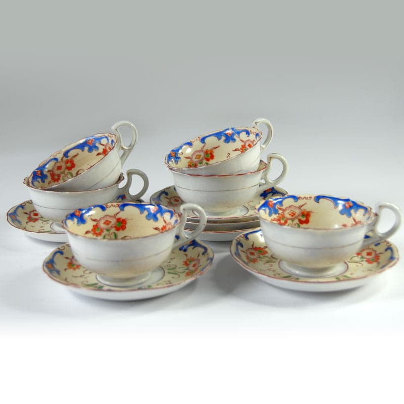 Tea Cup Set, faience ivory white, United Kingdom, 19th c. - 43099