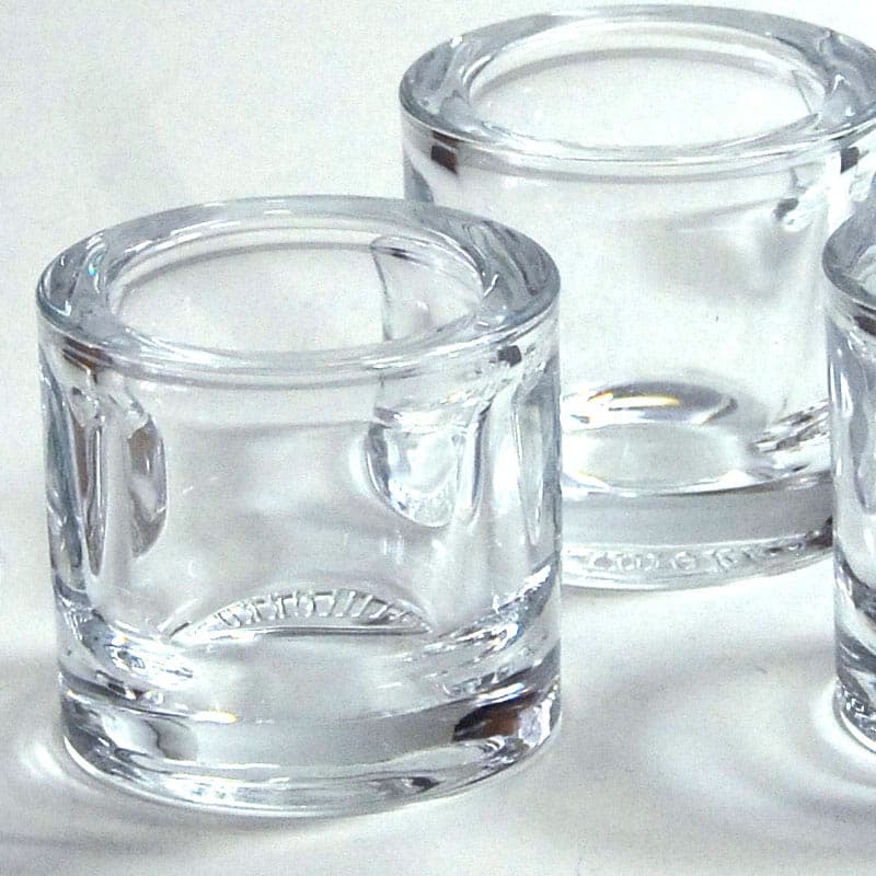 Set of candle holders Kivi, transparent glass, by H. Orvola, Iittala, Finland, 1980s. - 43088