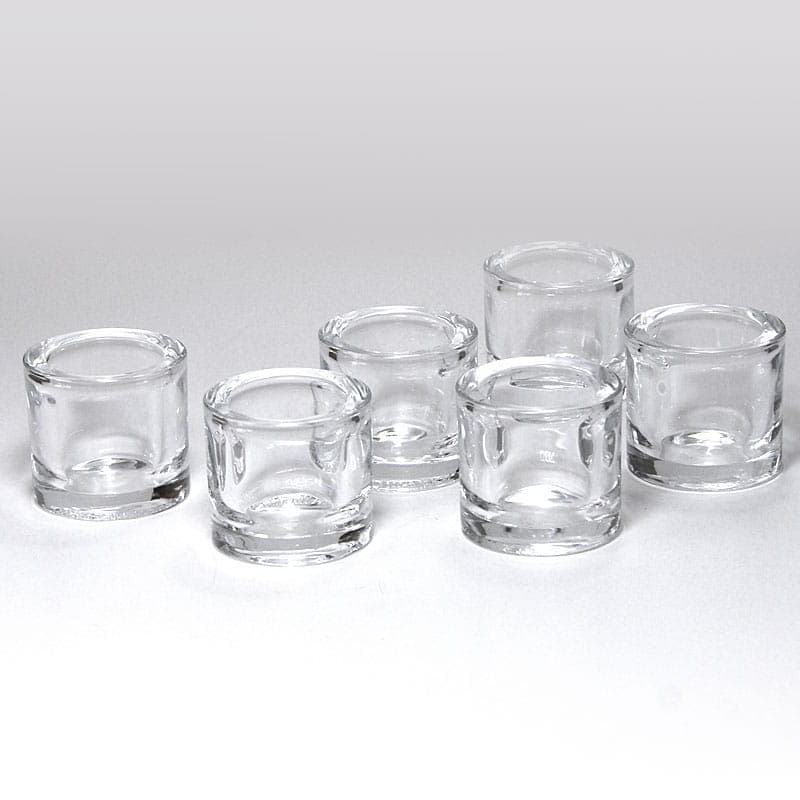 Set of candle holders Kivi, transparent glass, by H. Orvola, Iittala, Finland, 1980s. - 43085