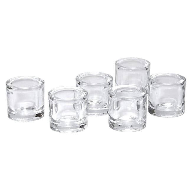 Set of candle holders Kivi, transparent glass, by H. Orvola, Iittala, Finland, 1980s. - DIMENSION