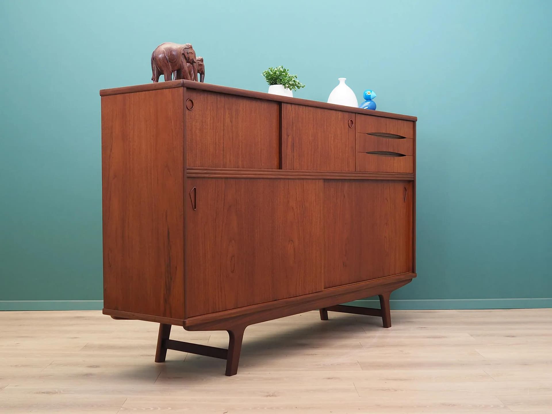 Highboard, teak brązowy, Dania, lata 60. - 42825