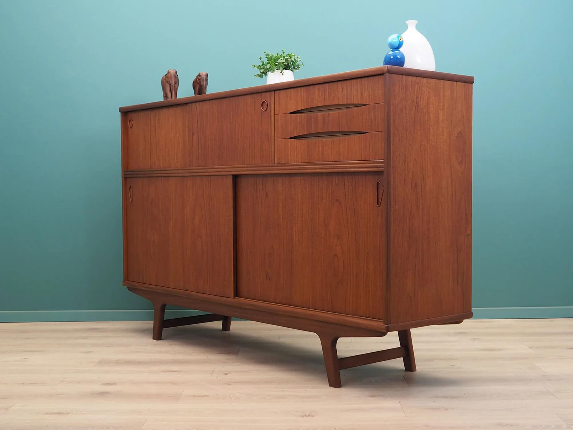 Highboard, teak brązowy, Dania, lata 60. - 42823