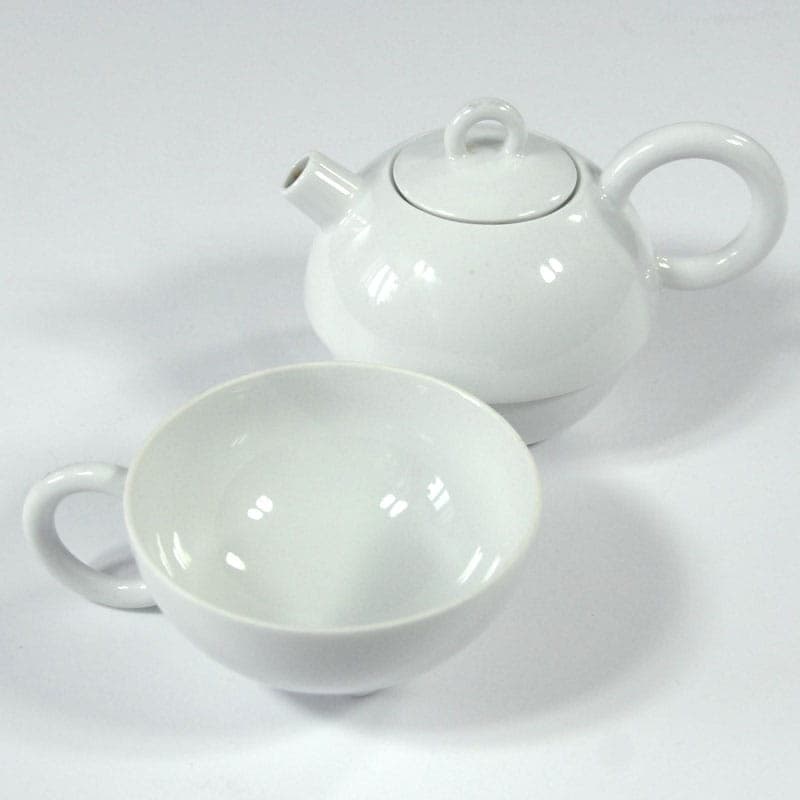 Zestaw Tea for One, biały, porcelana, proj. M. Thun, Niemcy, lata 80. - 43061
