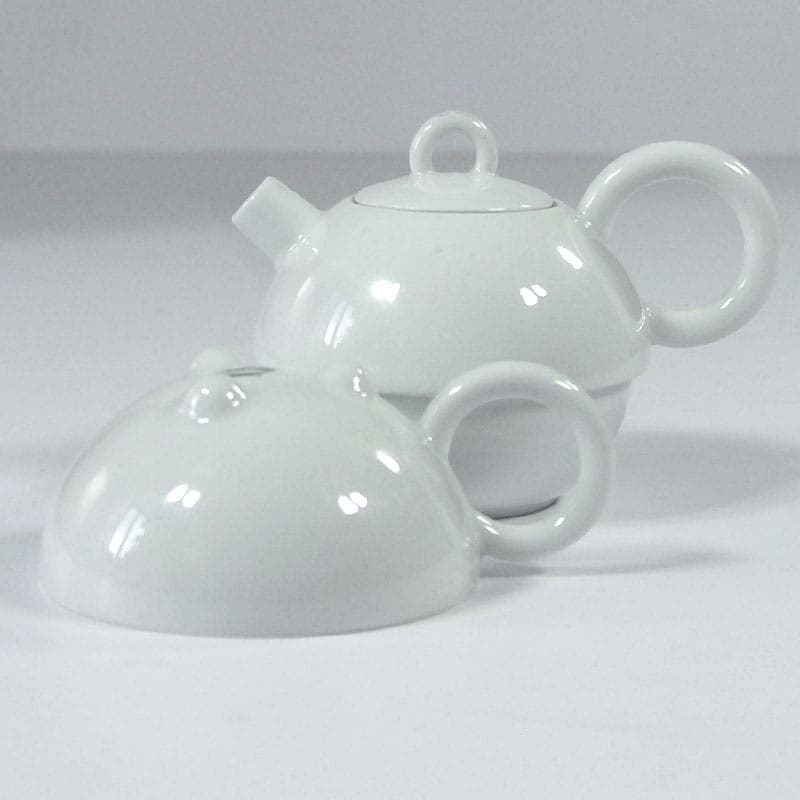 Zestaw Tea for One, biały, porcelana, proj. M. Thun, Niemcy, lata 80. - 43065