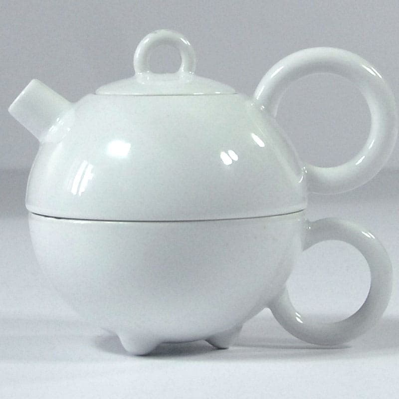Zestaw Tea for One, biały, porcelana, proj. M. Thun, Niemcy, lata 80. - 43060