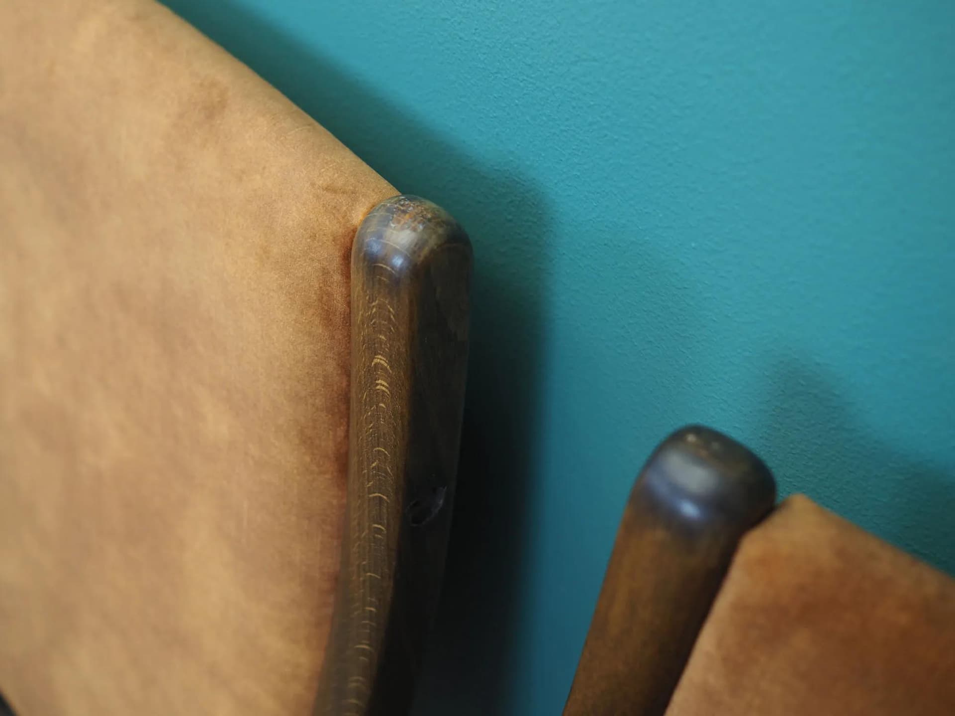 Komplet sześciu krzeseł, buk koniakowy, Dania, lata 60. - 43354