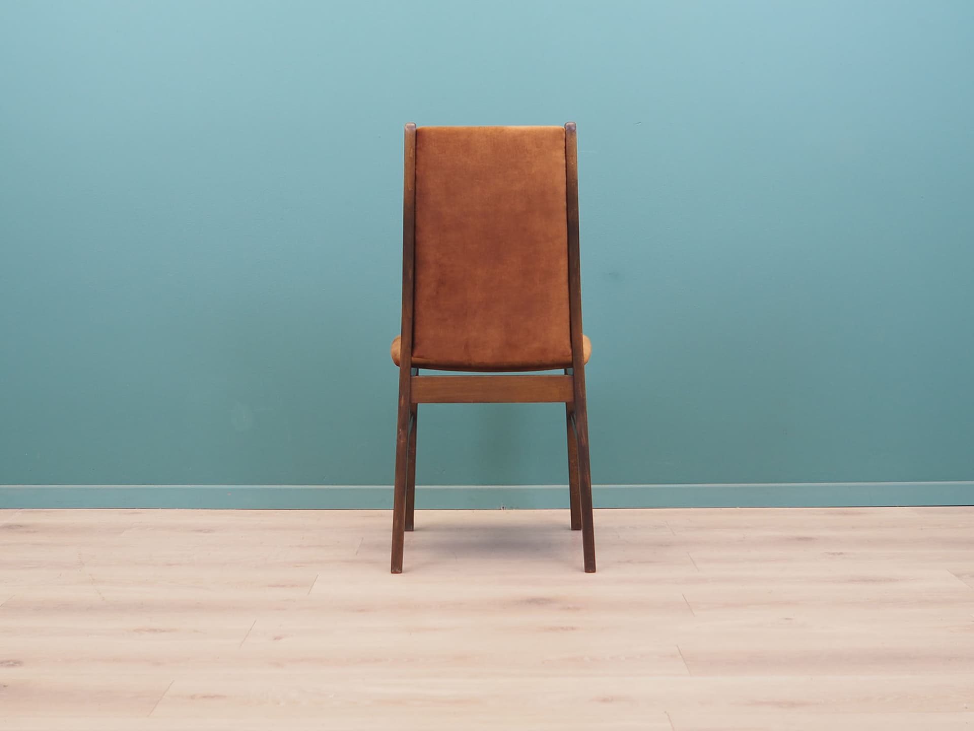 Komplet sześciu krzeseł, buk koniakowy, Dania, lata 60. - 51479