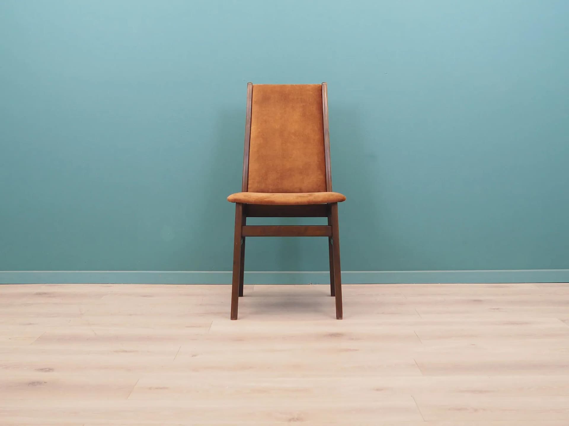 Komplet sześciu krzeseł, buk koniakowy, Dania, lata 60. - 43348