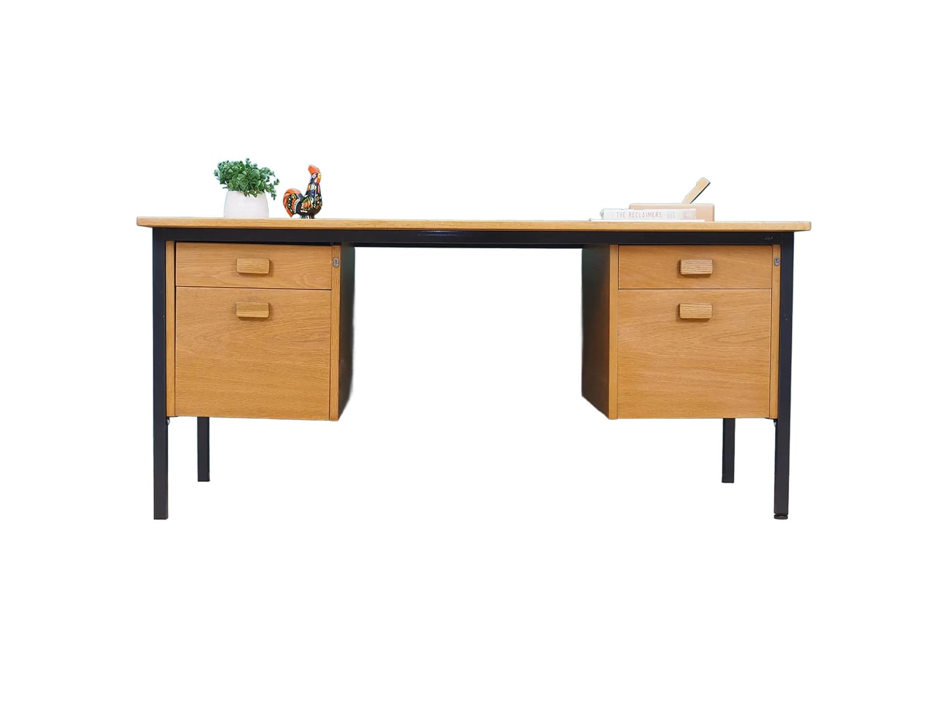 Desk, brown ash, Labofa Møbler, Denmark, 1980s.