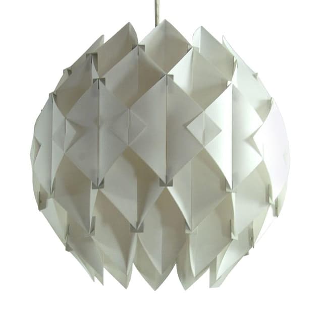 Lampa sufitowa Silhouett, plastik biały, proj. L. Schiøler, Hoyerup Design, Dania, lata 60. - WYMIARY