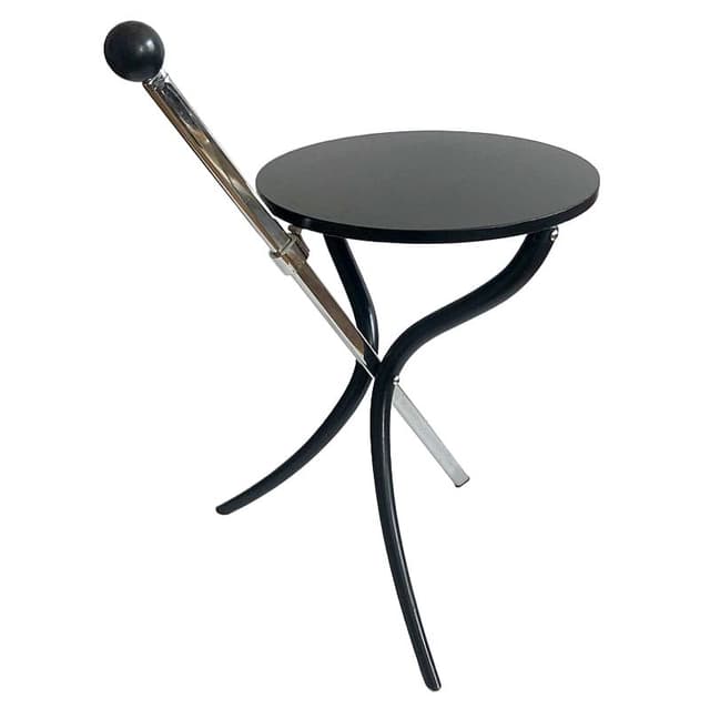 Side Table Postmodernism, chrome black metal, Italy, 1990s. - DIMENSION