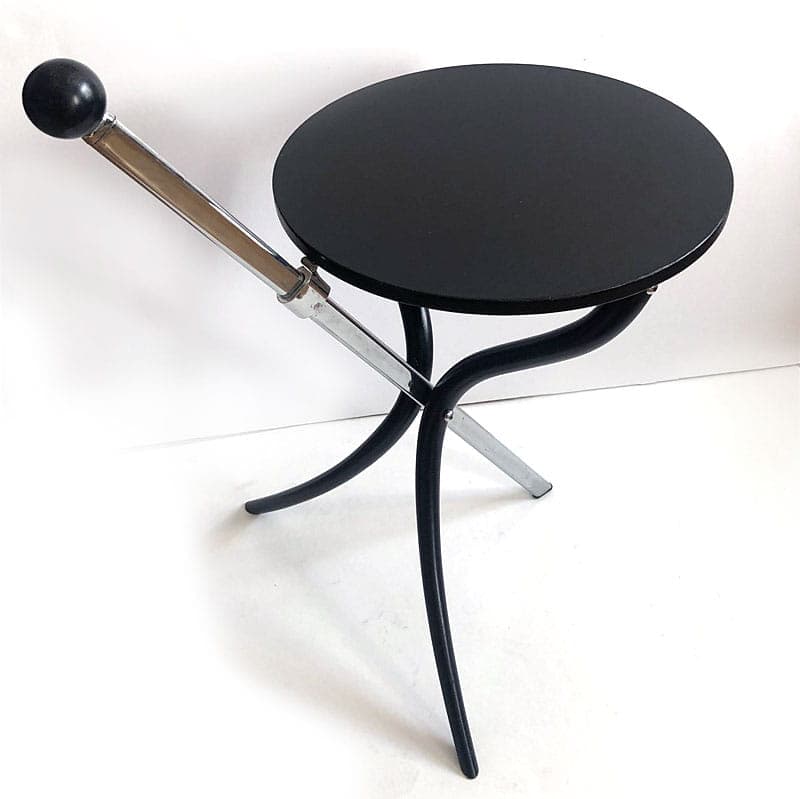 Side Table Postmodernism, chrome black metal, Italy, 1990s. - 42974