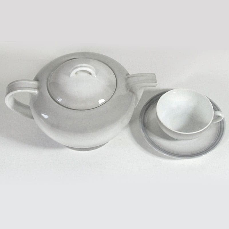 Tea set Exposition 1937, white porcelain, by C. Tharaud, France, 1930s. - 42964