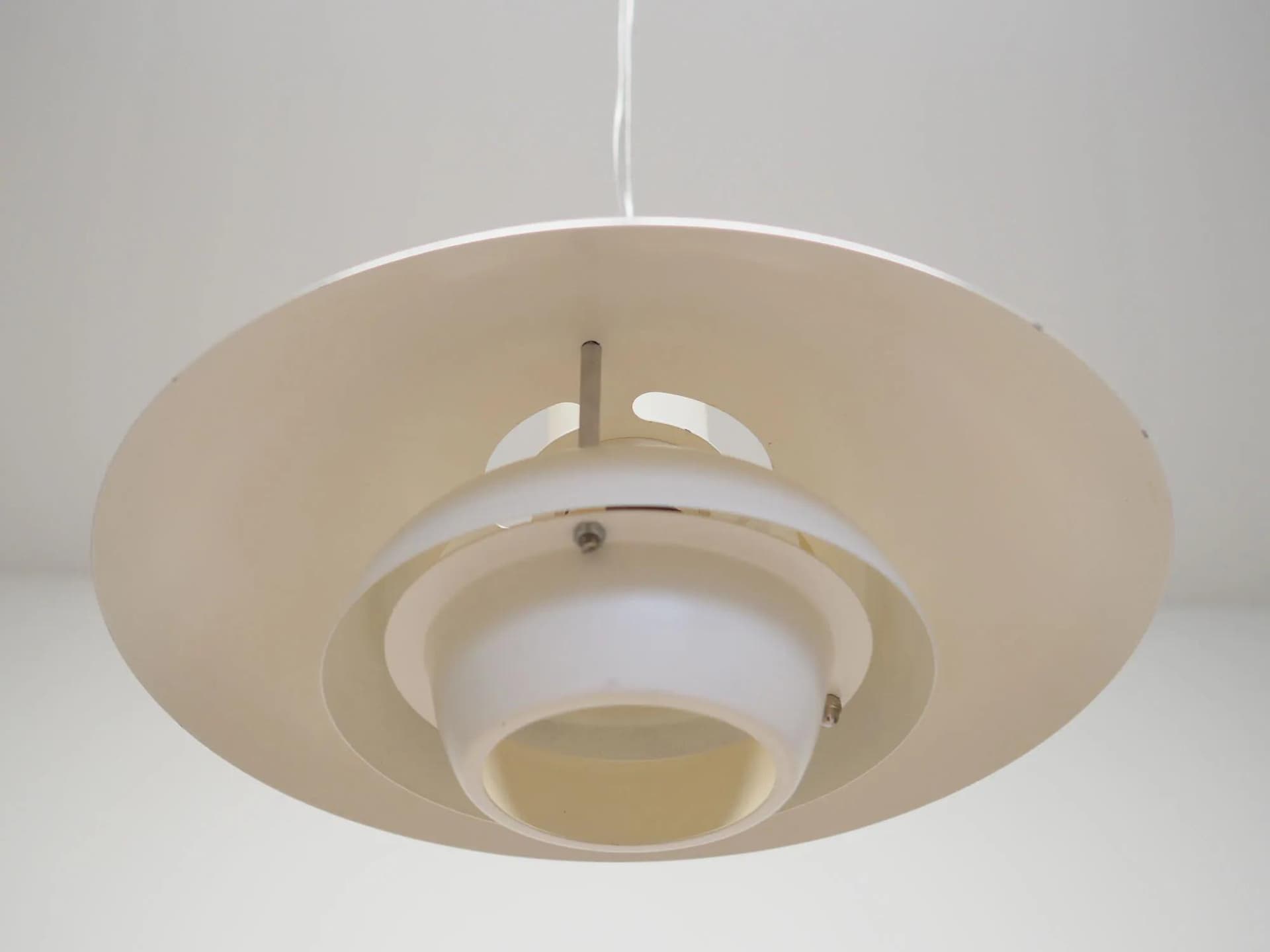 Pendant Lamp Scandinavian, white metal, Denmark, 1970s - 43277