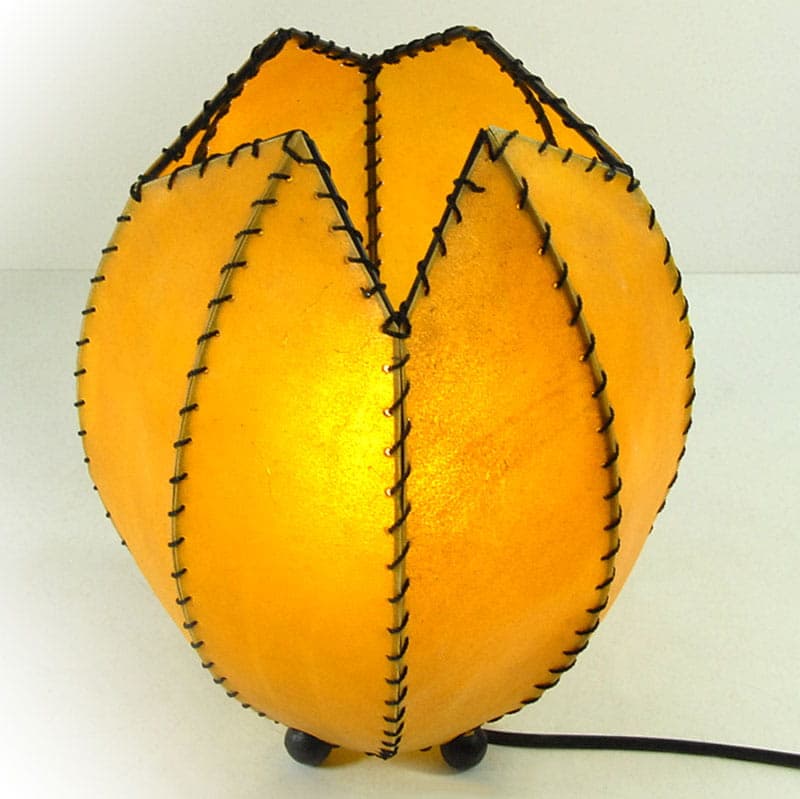 Lampa stołowa, żółty, plastik, Francja, lata 80. - 43581