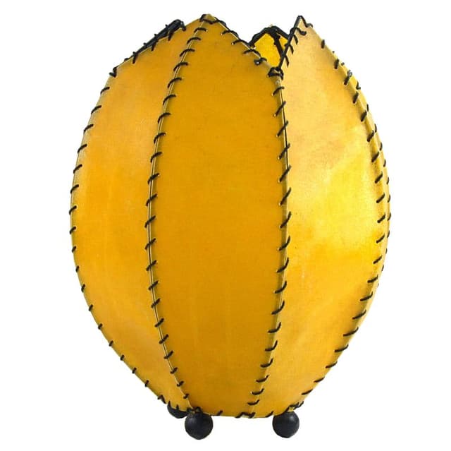 Lampa stołowa, żółty, plastik, Francja, lata 80. - WYMIARY