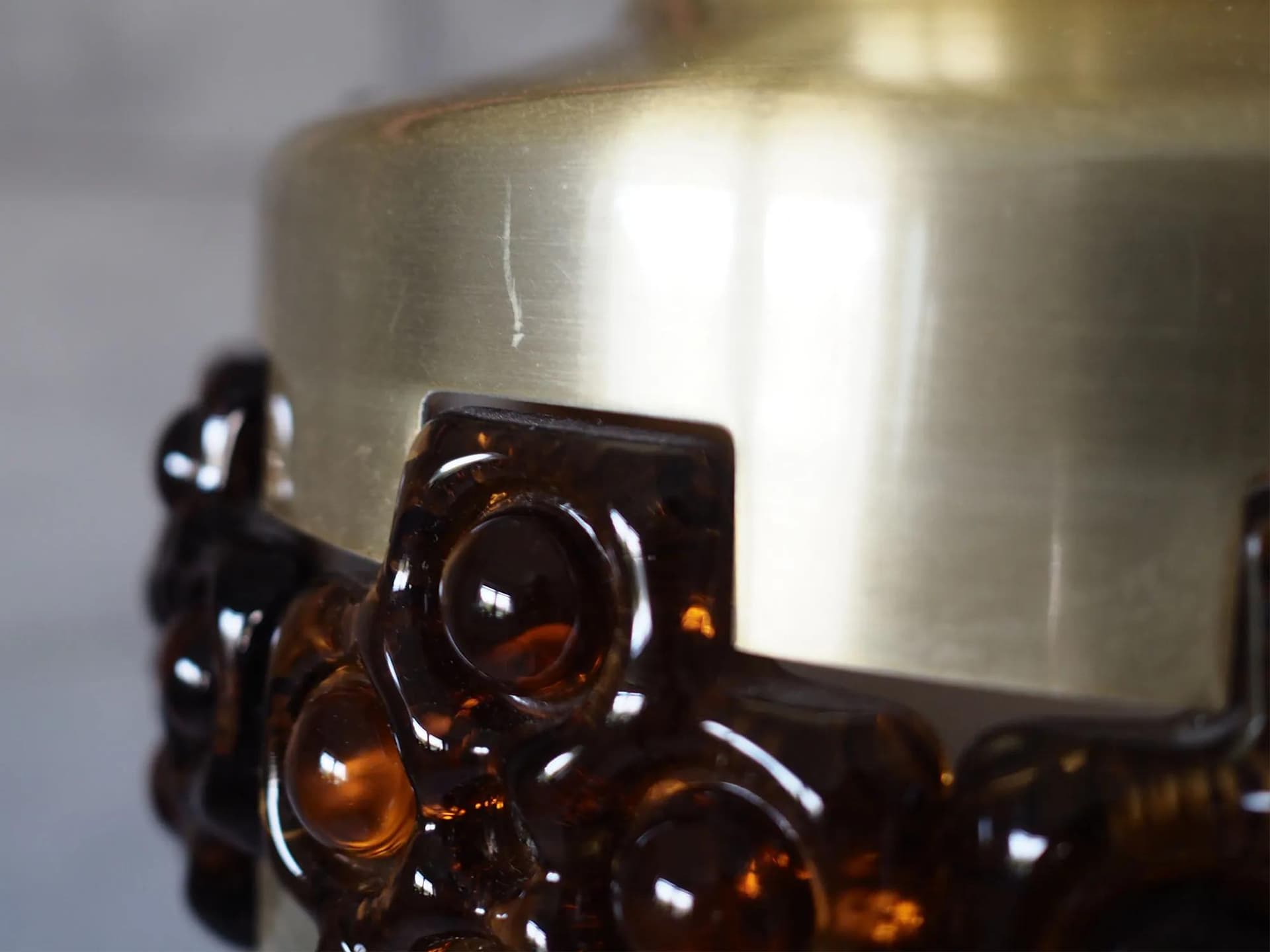 Lampa wisząca, złoty metal, Dania, lata 60. - 43215