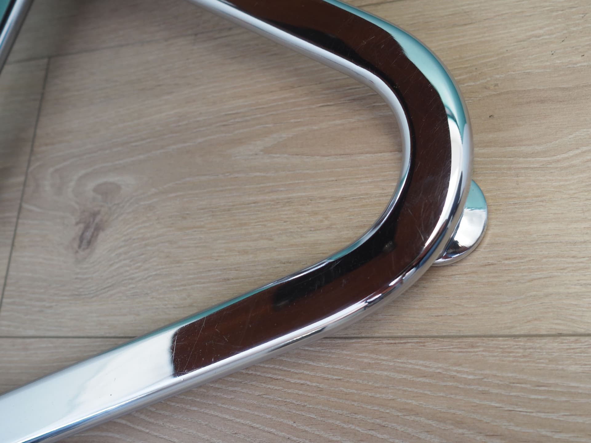 Stolik, teak brązowy, stal chromowana, Dania, lata 70. - 50693