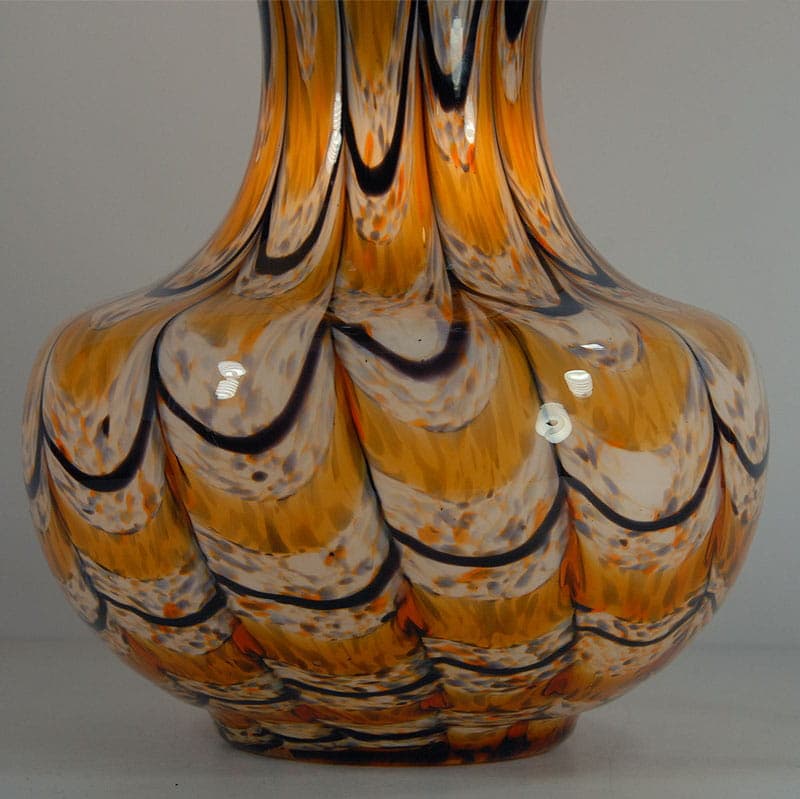 Table lamp, Murano, orange glass, Italy, 1970s. - 43550
