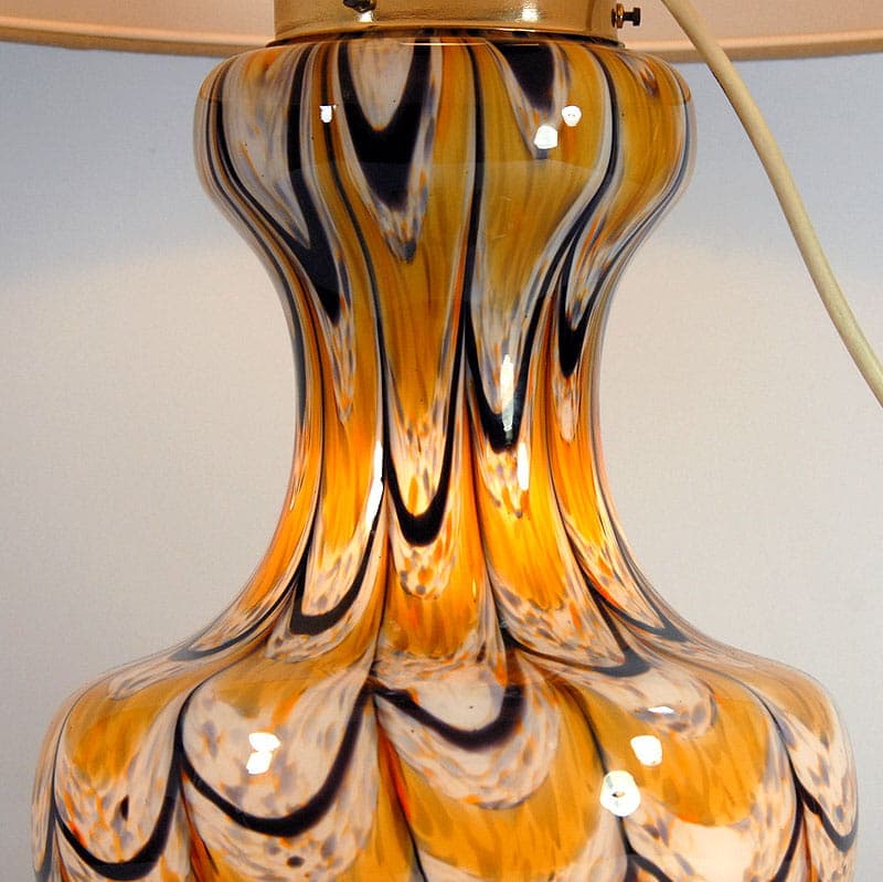 Table lamp, Murano, orange glass, Italy, 1970s. - 43548