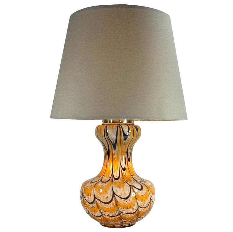 Lampa stołowa, Murano, szkło pomarańczowe, Włochy, lata 70.
