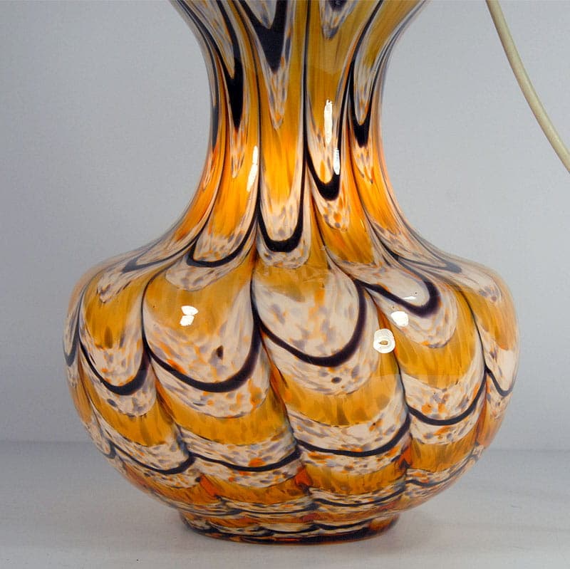 Table lamp, Murano, orange glass, Italy, 1970s. - 43547