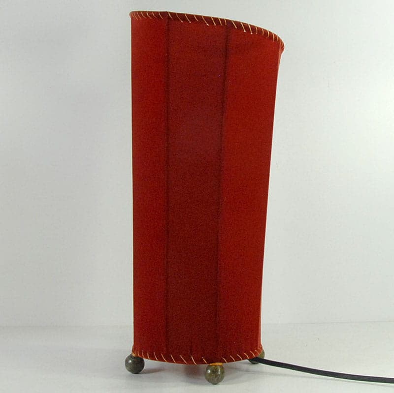 Table Lamp Postmodern, red velvet, metal, 1980s. - 43540