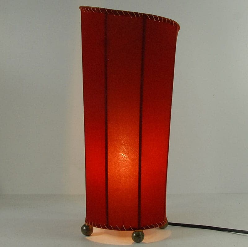 Table Lamp Postmodern, red velvet, metal, 1980s. - 43538