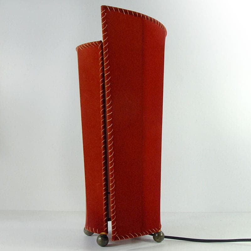 Table Lamp Postmodern, red velvet, metal, 1980s. - 43537