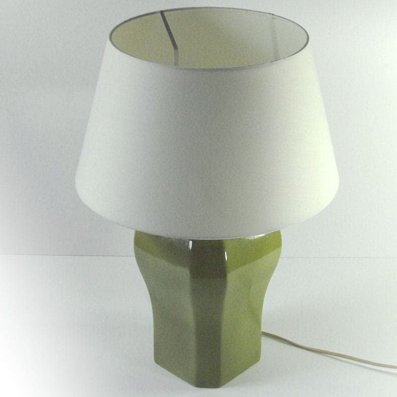 Table Lamp, olive ceramics, France, 1970s. - 43478